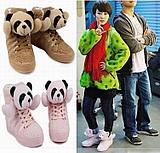 正品明星款熊猫鞋 香港潮流休闲鞋毛绒板鞋小熊鞋泰迪熊鞋潮鞋 女