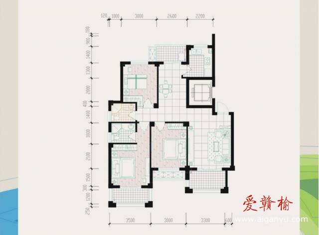 128平，3房2厅2卫3阳台