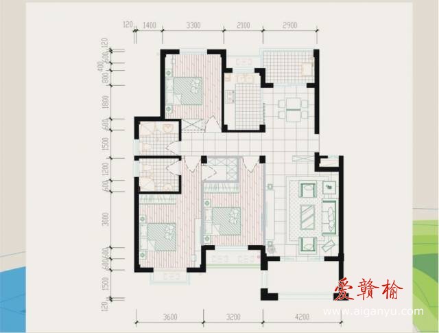 132平，3房2厅2卫2阳台