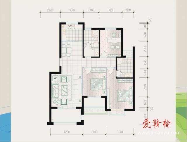 125平，3房2厅2卫2阳台