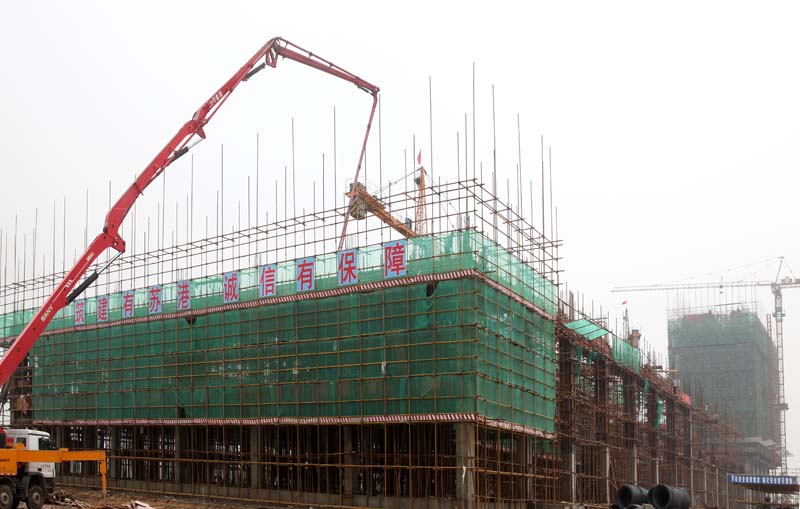 赣榆县客运总站完成九层楼地面施工